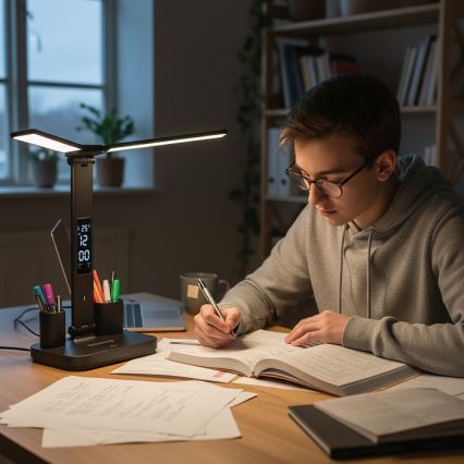 LED zatemnjiva polnilna namizna svetilka NOBLITE P LED/5W/5V 3000/4000/6000K 2200 mAh črna