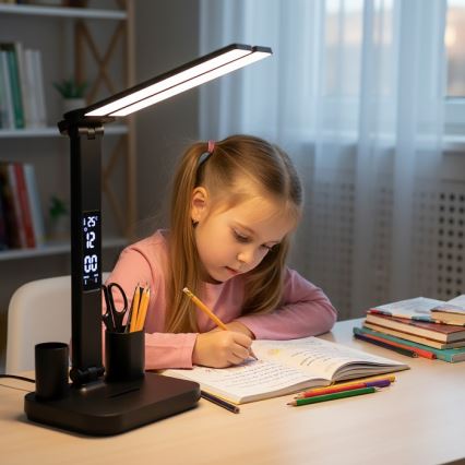 LED zatemnjiva polnilna namizna svetilka NOBLITE P LED/5W/5V 3000/4000/6000K 2200 mAh črna