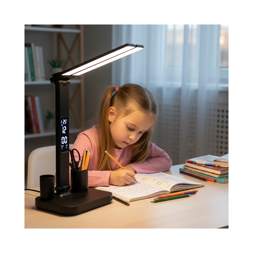 LED zatemnjiva polnilna namizna svetilka NOBLITE P LED/5W/5V 3000/4000/6000K 2200 mAh črna