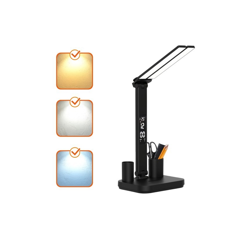 LED zatemnjiva polnilna namizna svetilka NOBLITE P LED/5W/5V 3000/4000/6000K 2200 mAh črna