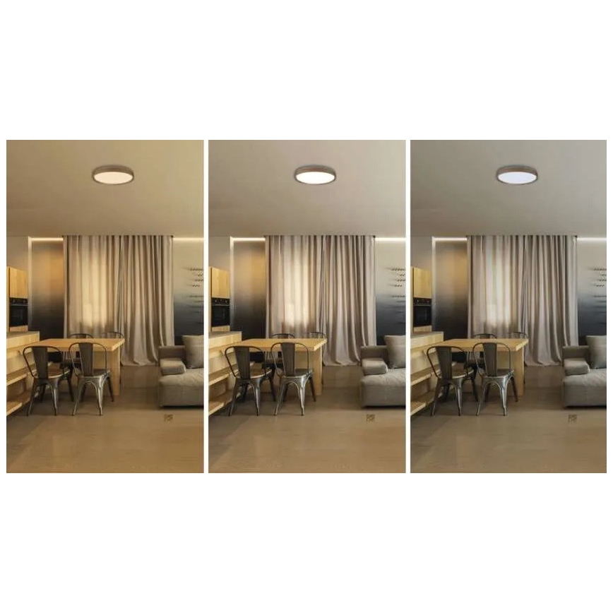 LED zatemnljivo stropno svetilo ILVI LED/30W/230V 2700-6500K Ø 40 cm, lesni dekor + daljinski upravljalnik