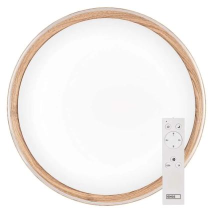 LED zatemnljivo stropno svetilo ILVI LED/30W/230V 2700-6500K Ø 40 cm, lesni dekor + daljinski upravljalnik