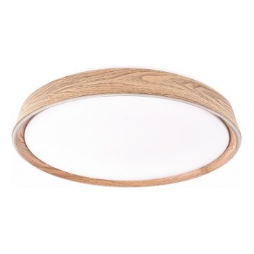 Zatemnljiva LED stropna svetilka ILVI LED/45W/230V 2700-6500K, premer 50 cm, lesni dekor + daljinski upravljalnik