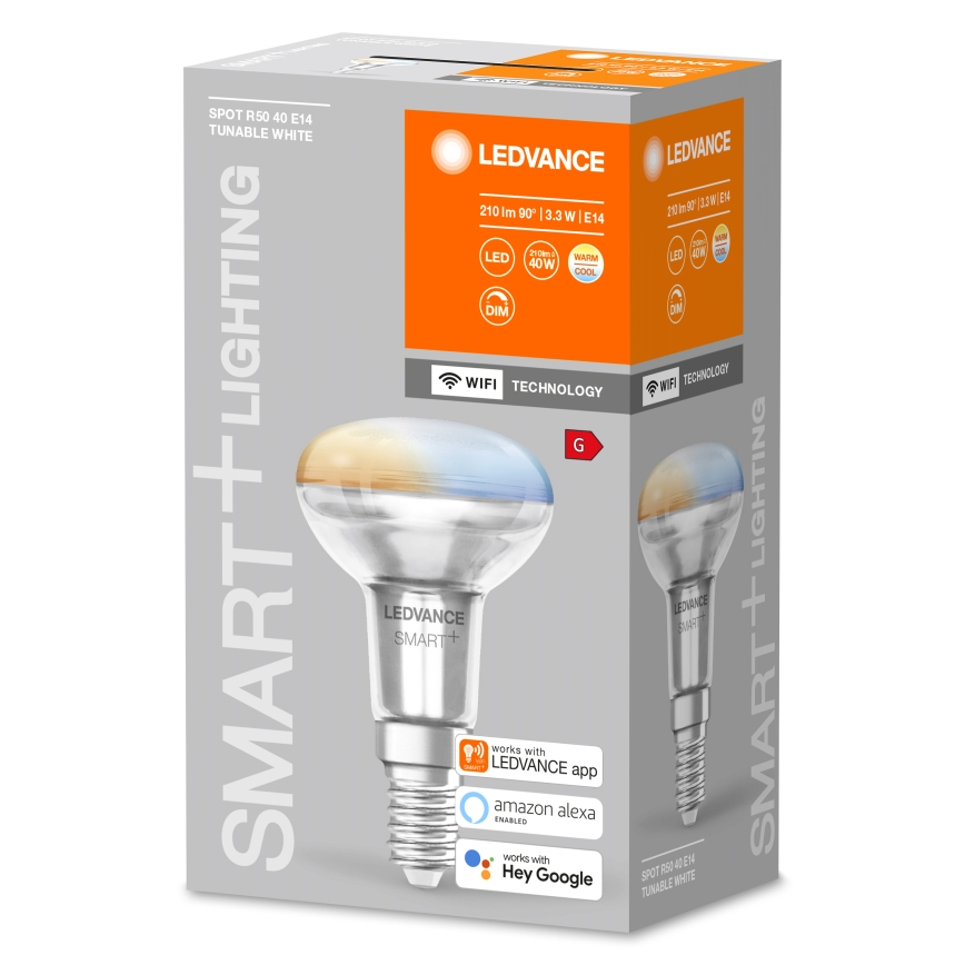 LED zatemljiva reflektorna žarnica SMART+ R50 E14/3,3W/230V 2700-6500K Wi-Fi - Ledvance