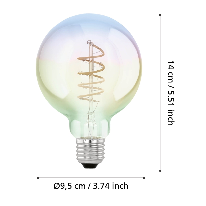 Zatemnljiva LED žarnica VINTAGE G95 E27/4W/230V 2000K - Eglo 110207