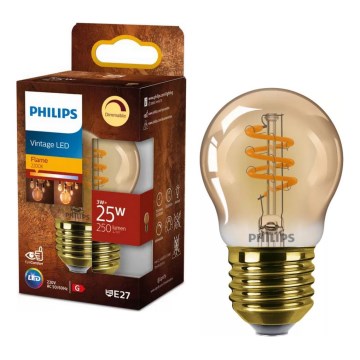 Zatemnljiva LED žarnica VINTAGE Philips P45 E27/3W/230V 2200K