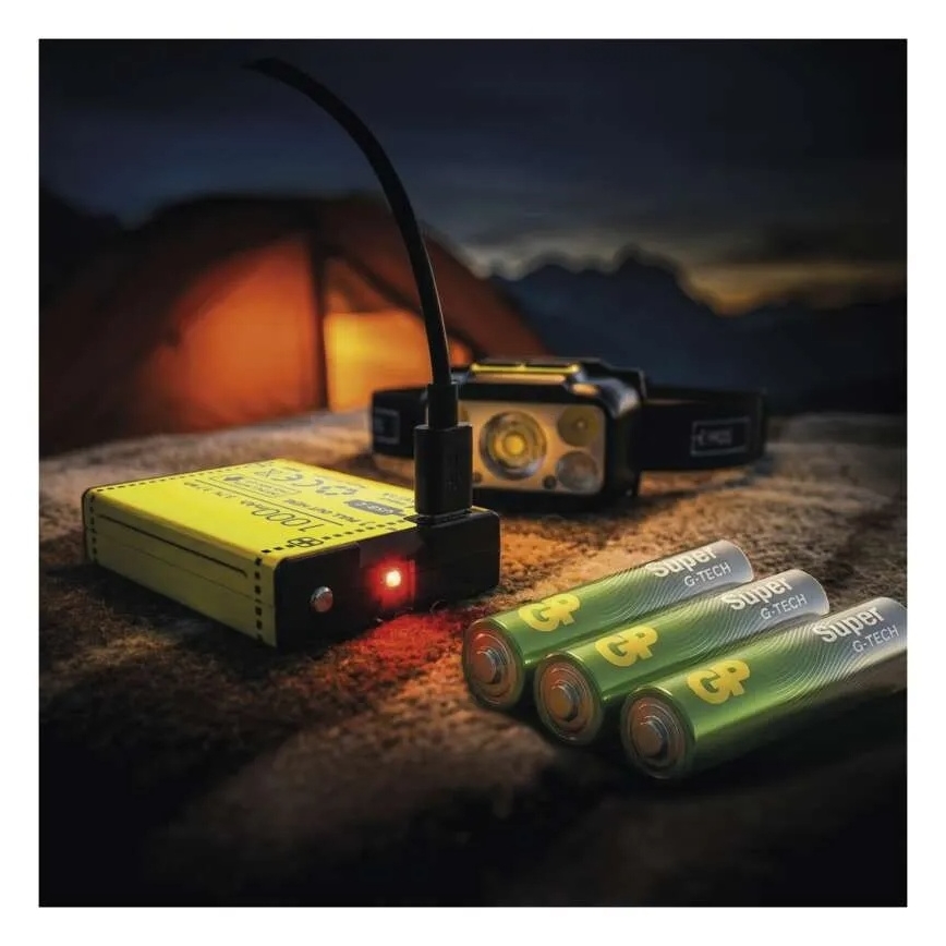 Zatemnljiva polnilna naglavna svetilka LED/3xAAA/1000 mAh 3,7V