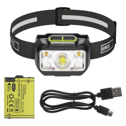 Zatemnljiva polnilna naglavna svetilka LED/3xAAA/1000 mAh 3,7V