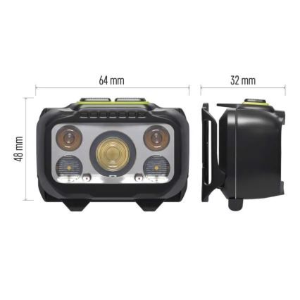 Zatemnljiva polnilna naglavna svetilka LED/3xAAA/1000 mAh 3,7V