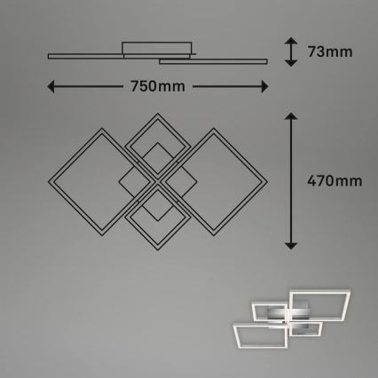 Zatemnljivo LED stropno svetilo LED/42W/230V 3000K mat krom