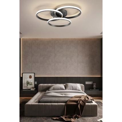 LED zatemnjevalna stropna svetilka LED/70W/230V 3000-6500K črna + daljinski upravljalnik