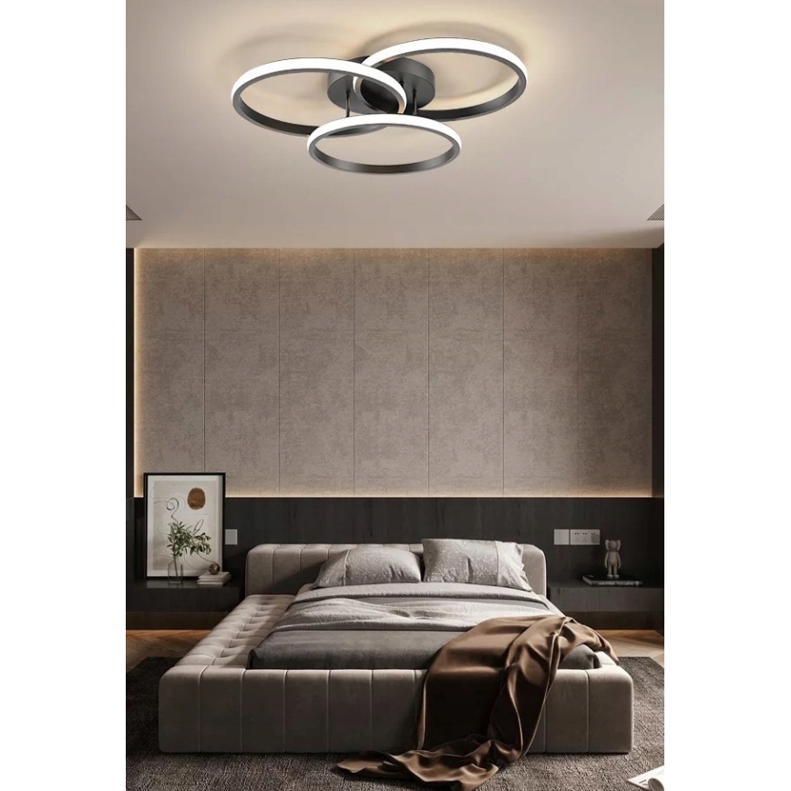 LED zatemnjevalna stropna svetilka LED/70W/230V 3000-6500K črna + daljinski upravljalnik