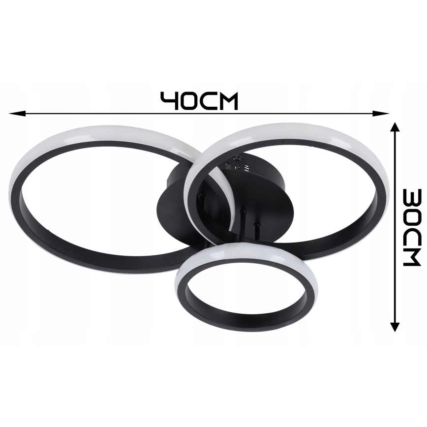 LED zatemnjevalna stropna svetilka LED/70W/230V 3000-6500K črna + daljinski upravljalnik