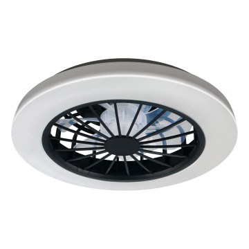 Zatemnljivo LED stropno svetilo z ventilatorjem GHANA LED/24W/230V 3000-6500K bela/črna + daljinski upravljalnik