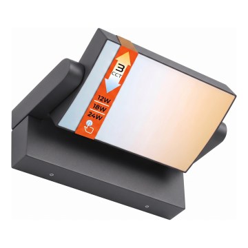 Zatemnljivo zunanje stensko LED svetilo LED/12/18/24W/230V 3000/4000/6500K IP54 črna