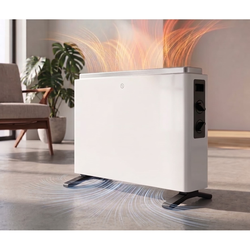 ZEVENTI - Električni grelnik/konvektor 800/1200/2000W/230V bela