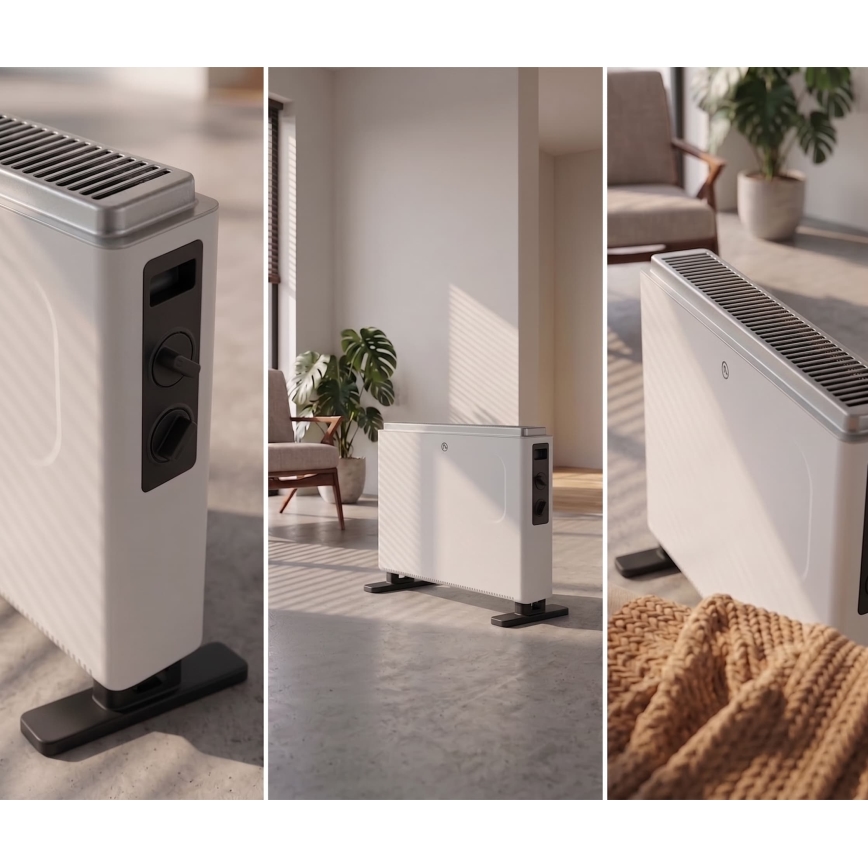 ZEVENTI - Električni grelnik/konvektor 800/1200/2000W/230V bela