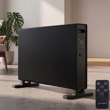 ZEVENTI - Električni konvektor z LCD-zaslonom ECO/1250/2000W/230V črn + daljinski upravljalnik