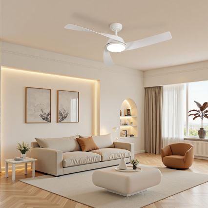 ZEVENTI - LED zatemnjevalni stropni ventilator AERYS LED/24W/230V 3000/4000/6000K Wi-Fi Tuya bela + daljinski upravljalnik