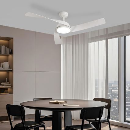 ZEVENTI - LED zatemnjevalni stropni ventilator AERYS LED/24W/230V 3000/4000/6000K Wi-Fi Tuya bela + daljinski upravljalnik