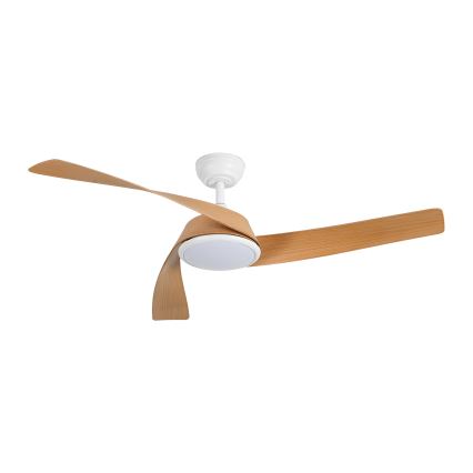 ZEVENTI - LED zatemljiv stropni ventilator AERYS LED/24W/230V 3000/4000/6000K Wi-Fi Tuya bela/hrast + daljinski upravljalnik