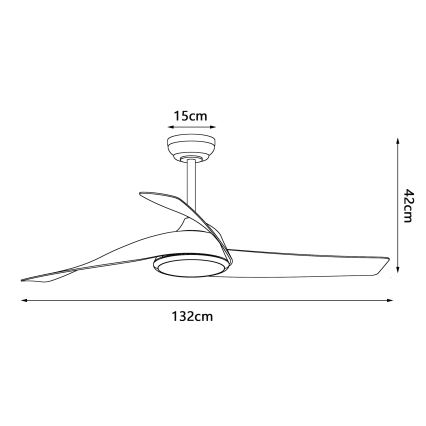 ZEVENTI - Zatemnjujoč LED stropni ventilator AERYS LED/24W/230V 3000/4000/6000K Wi‑Fi Tuya črna/oreh + daljinski upravljalnik
