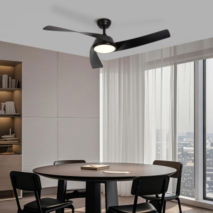 ZEVENTI - LED stropni ventilator AERYS z zatemnitvijo LED/24W/230V 3000/4000/6000K Wi-Fi Tuya črna + daljinski upravljalnik