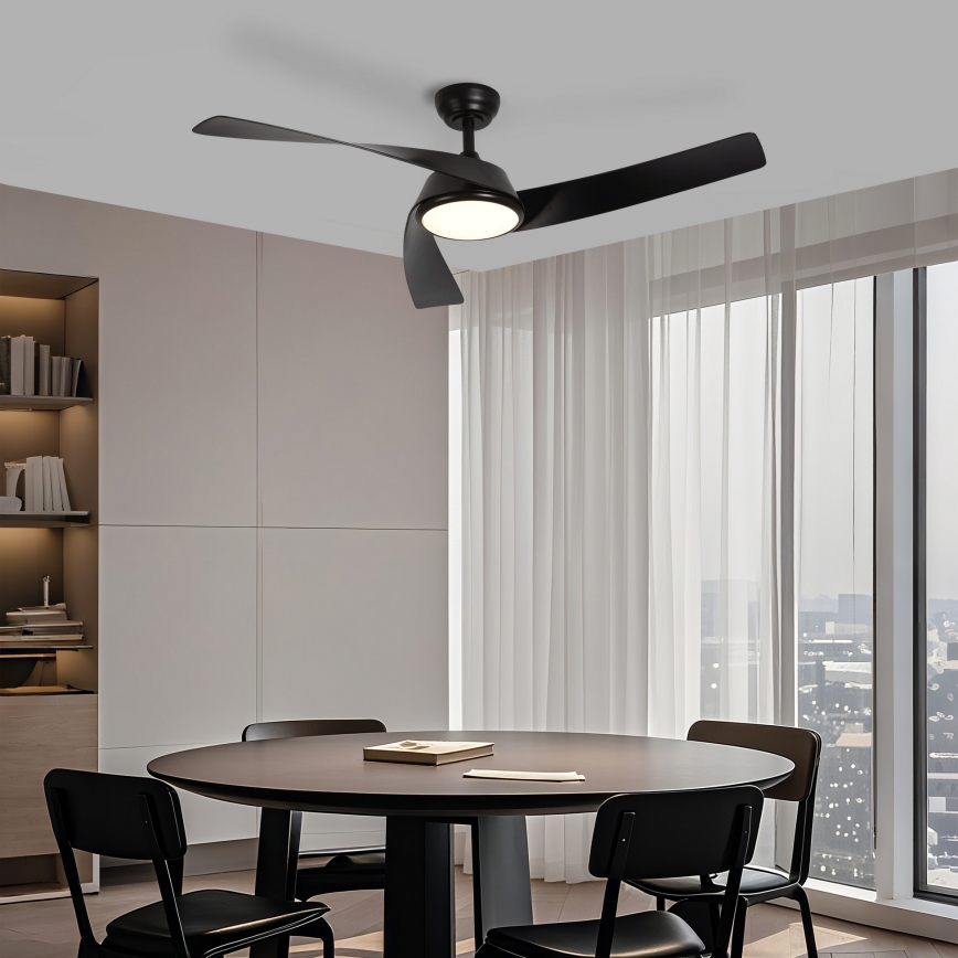 ZEVENTI - LED stropni ventilator AERYS z zatemnitvijo LED/24W/230V 3000/4000/6000K Wi-Fi Tuya črna + daljinski upravljalnik
