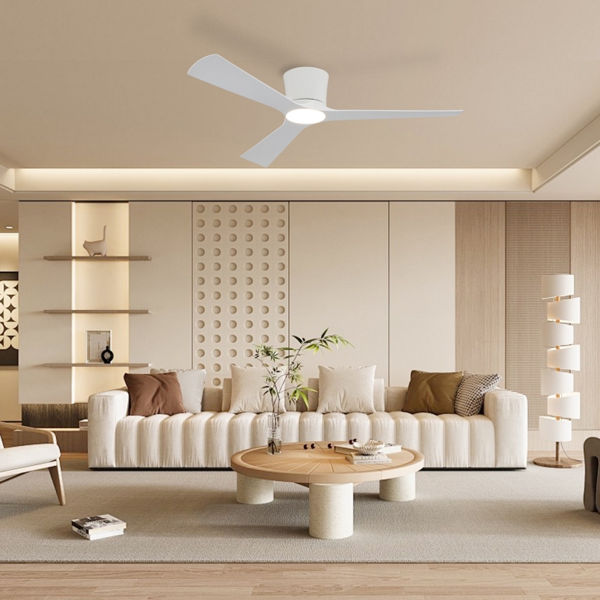 ZEVENTI - LED zatemnilni stropni ventilator AUREX LED/24W/230V 3000/4000/6000K Wi-Fi Tuya bela + daljinski upravljalnik