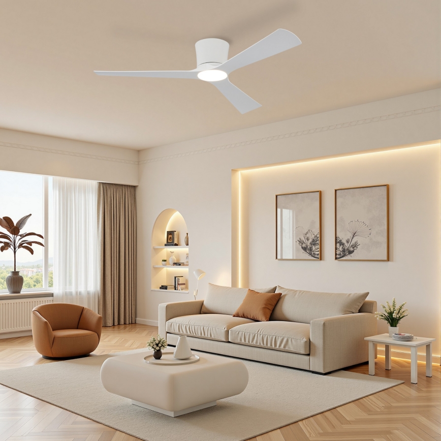 ZEVENTI - LED zatemnilni stropni ventilator AUREX LED/24W/230V 3000/4000/6000K Wi-Fi Tuya bela + daljinski upravljalnik