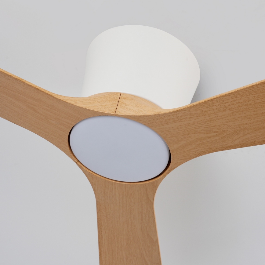 ZEVENTI - LED zatemljiv stropni ventilator AUREX LED/24W/230V 3000/4000/6000K Wi-Fi Tuya bela/hrast + daljinski upravljalnik