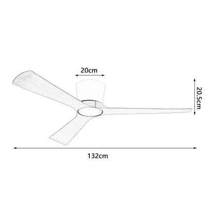 ZEVENTI - LED zatemljiv stropni ventilator AUREX LED/24W/230V 3000/4000/6000K Wi-Fi Tuya bela/hrast + daljinski upravljalnik
