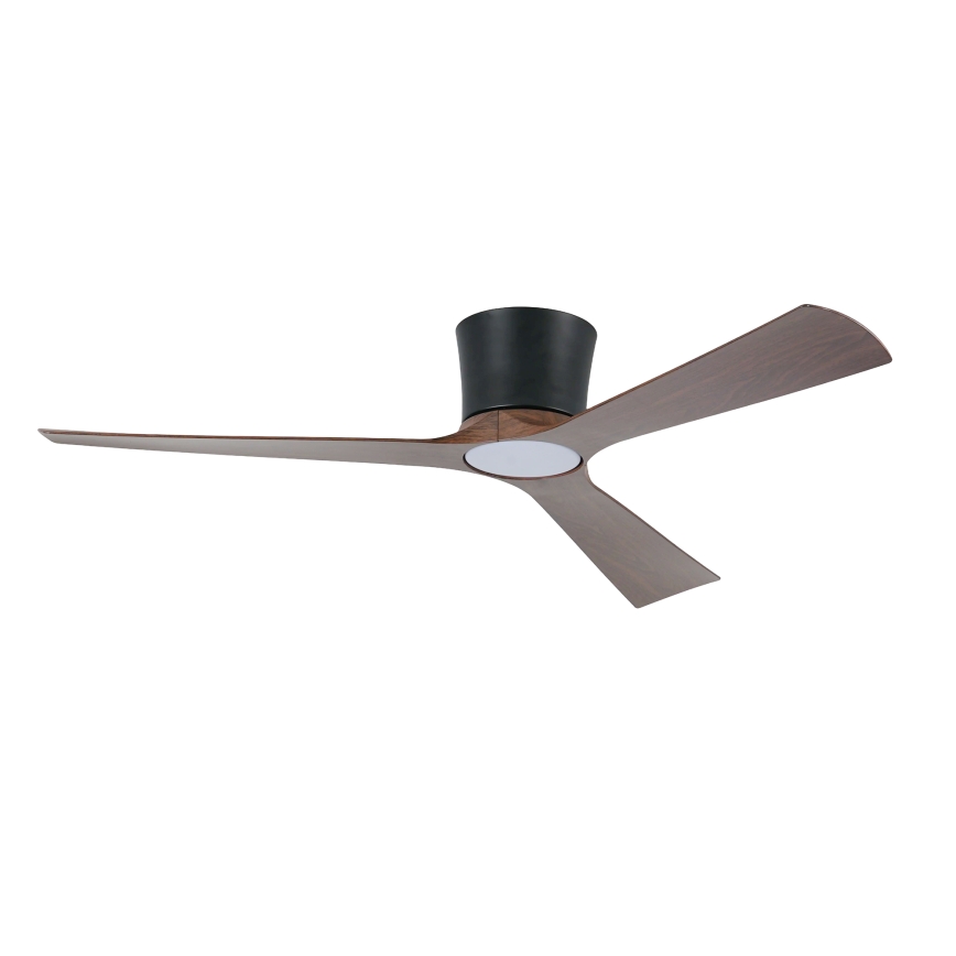 ZEVENTI - LED zatemljiv stropni ventilator AUREX LED/24W/230V 3000/4000/6000K Wi-Fi Tuya črna/oreh + daljinski upravljalnik