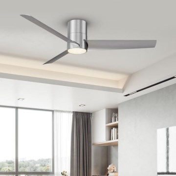 ZEVENTI - LED Stropni ventilator BARROSA LED/18W/230V 3000/4000/6000K Wi-Fi Tuya mat krom + Daljinski upravljalnik