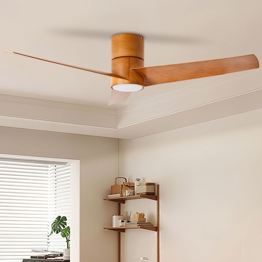 ZEVENTI - LED Stropni ventilator BARROSA LED/18W/230V 3000/4000/6000K Wi-Fi Tuya rjava + Daljinski upravljalnik