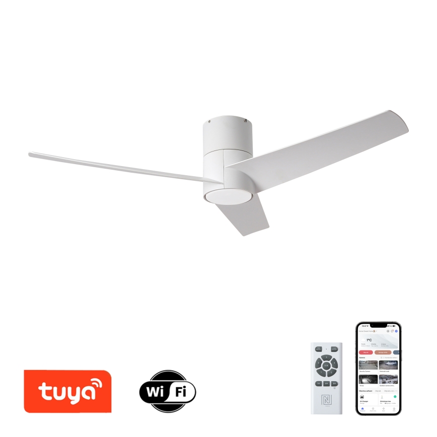 ZEVENTI - LED Zatemnitveni stropni ventilator BARROSA LED/18W/230V 3000-6000K Wi-Fi Tuya bela + Daljinski upravljalnik