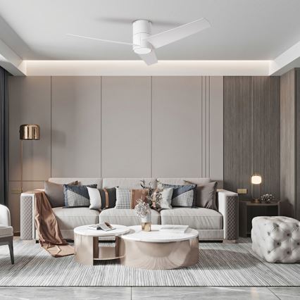 ZEVENTI - LED Zatemnitveni stropni ventilator BARROSA LED/18W/230V 3000-6000K Wi-Fi Tuya bela + Daljinski upravljalnik