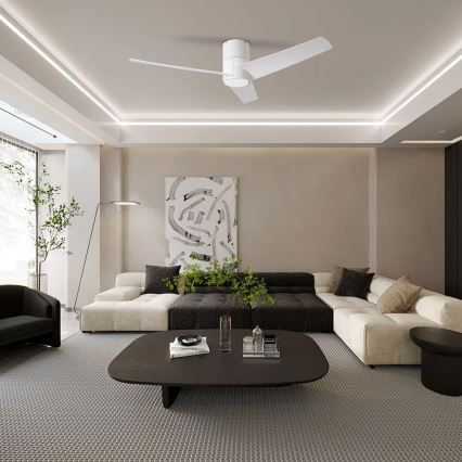 ZEVENTI - LED Zatemnitveni stropni ventilator BARROSA LED/18W/230V 3000-6000K Wi-Fi Tuya bela + Daljinski upravljalnik