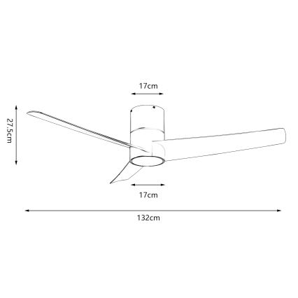 ZEVENTI - LED Zatemnitveni stropni ventilator BARROSA LED/18W/230V 3000-6000K Wi-Fi Tuya bela + Daljinski upravljalnik
