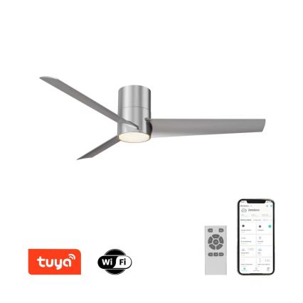 ZEVENTI - LED Stropni ventilator BARROSA LED/18W/230V 3000/4000/6000K Wi-Fi Tuya mat krom + Daljinski upravljalnik