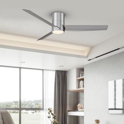 ZEVENTI - LED Stropni ventilator BARROSA LED/18W/230V 3000/4000/6000K Wi-Fi Tuya mat krom + Daljinski upravljalnik