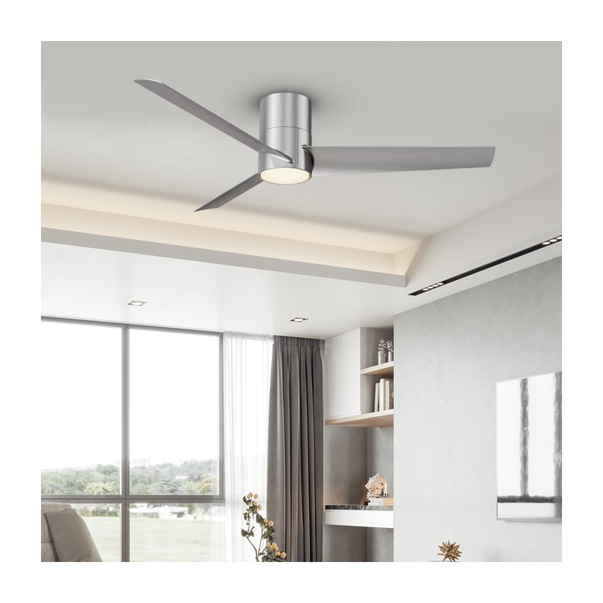 ZEVENTI - LED Stropni ventilator BARROSA LED/18W/230V 3000/4000/6000K Wi-Fi Tuya mat krom + Daljinski upravljalnik