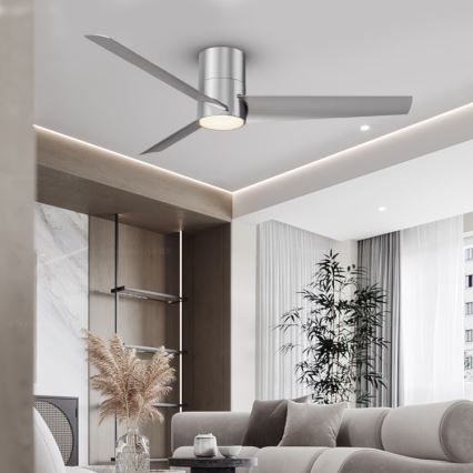 ZEVENTI - LED Stropni ventilator BARROSA LED/18W/230V 3000/4000/6000K Wi-Fi Tuya mat krom + Daljinski upravljalnik
