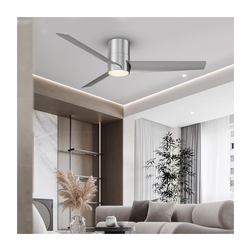 ZEVENTI - LED Stropni ventilator BARROSA LED/18W/230V 3000/4000/6000K Wi-Fi Tuya mat krom + Daljinski upravljalnik