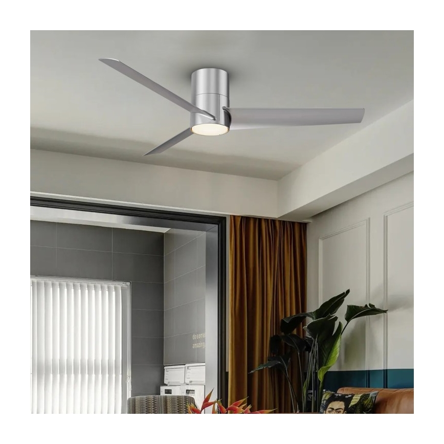 ZEVENTI - LED Stropni ventilator BARROSA LED/18W/230V 3000/4000/6000K Wi-Fi Tuya mat krom + Daljinski upravljalnik