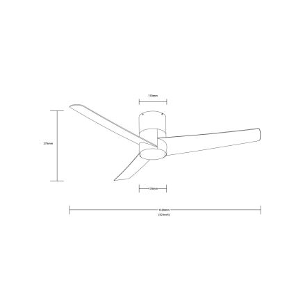 ZEVENTI - LED Stropni ventilator BARROSA LED/18W/230V 3000/4000/6000K Wi-Fi Tuya mat krom + Daljinski upravljalnik
