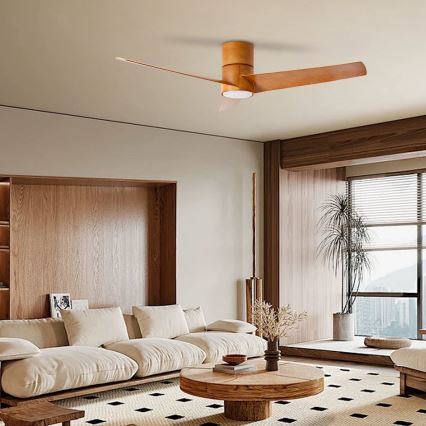 ZEVENTI - LED Zatemnitveni stropni ventilator BARROSA LED/18W/230V 3000-6000K Wi-Fi Tuya rjava + Daljinski upravljalnik