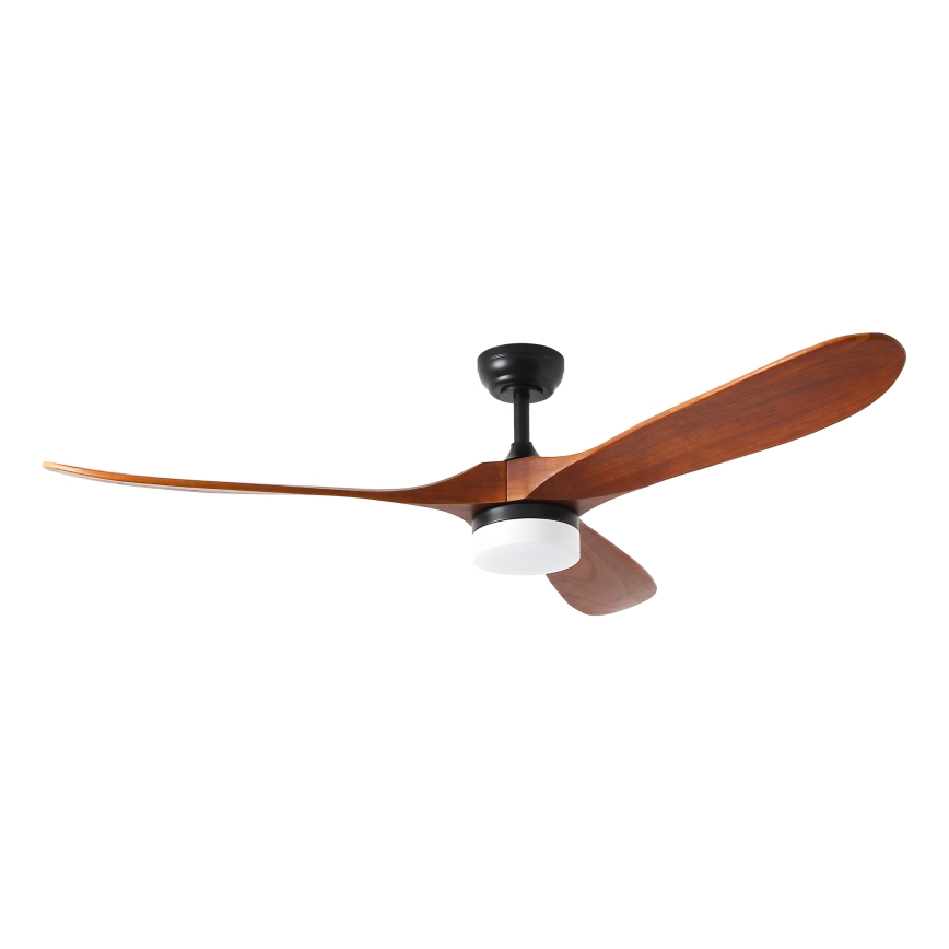 ZEVENTI - LED Zatemnitveni stropni ventilator GINOSA LED/18W/230V 3000-6000K Wi-Fi Tuya črna/hrast + Daljinski upravljalnik