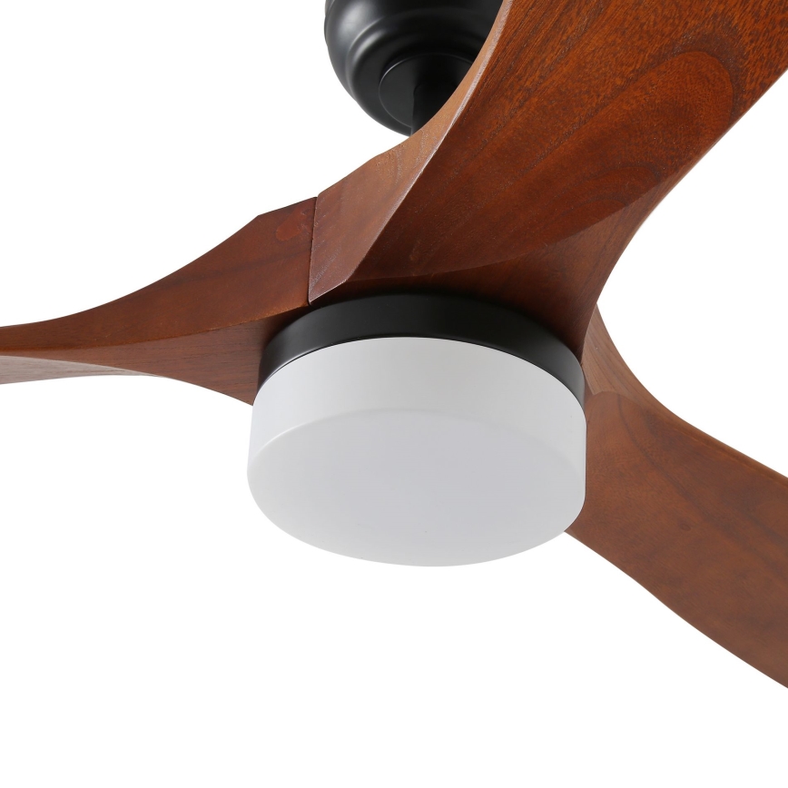 ZEVENTI - LED Zatemnitveni stropni ventilator GINOSA LED/18W/230V 3000-6000K Wi-Fi Tuya črna/hrast + Daljinski upravljalnik