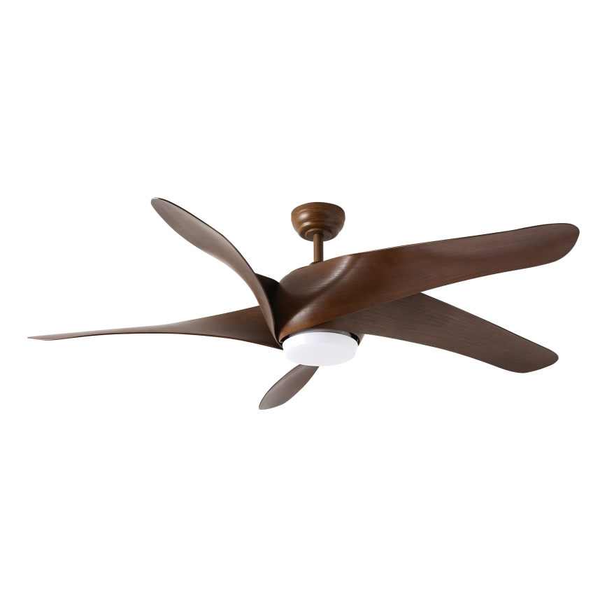 ZEVENTI - LED Zatemnitveni stropni ventilator LUCCA LED/18W/230V 3000-6000K Wi-Fi Tuya rjava + Daljinski upravljalnik
